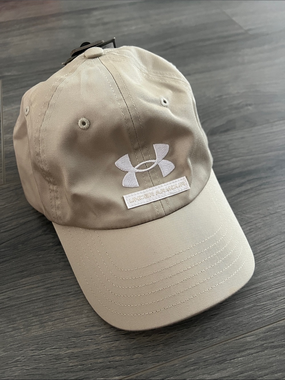 Under Armour Tan Baseball Cap with White Logo